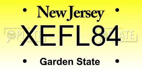 XEFL84 New Jersey License Plate