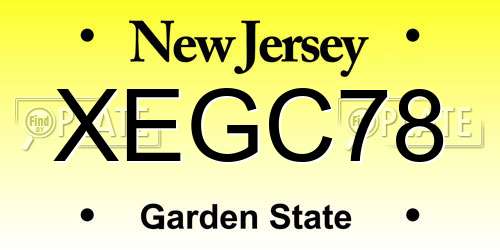 XEGC78 New Jersey License Plate