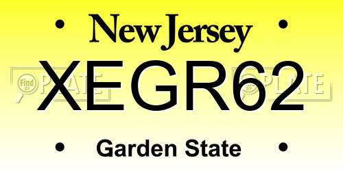 XEGR62 New Jersey License Plate