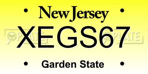 XEGS67 New Jersey License Plate