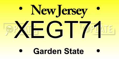 XEGT71 New Jersey License Plate