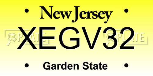 XEGV32 New Jersey License Plate