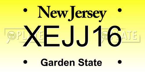 XEJJ16 New Jersey License Plate