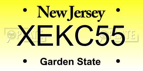 XEKC55 New Jersey License Plate