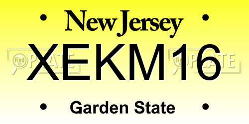 XEKM16 New Jersey License Plate