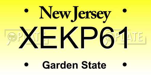 XEKP61 New Jersey License Plate
