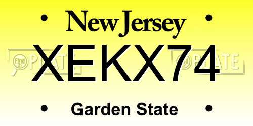 XEKX74 New Jersey License Plate