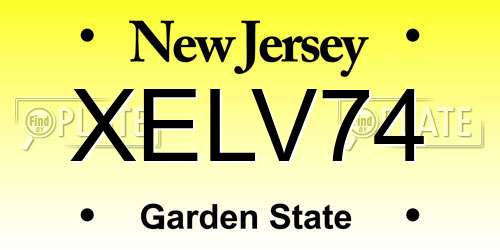 XELV74 New Jersey License Plate