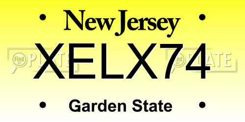 XELX74 New Jersey License Plate