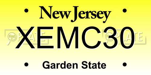 XEMC30 New Jersey License Plate