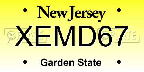 XEMD67 New Jersey License Plate