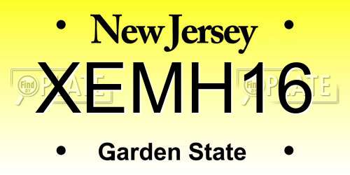 XEMH16 New Jersey License Plate