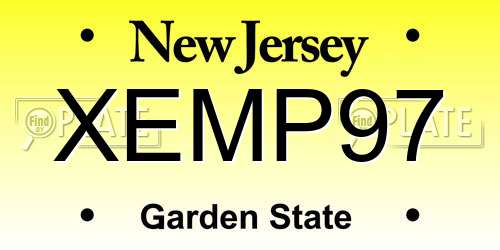 XEMP97 New Jersey License Plate