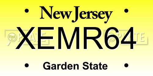 XEMR64 New Jersey License Plate