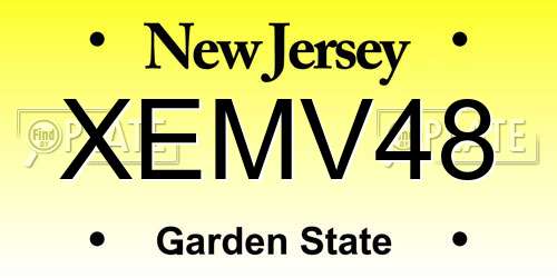 XEMV48 New Jersey License Plate
