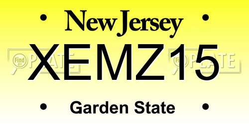 XEMZ15 New Jersey License Plate