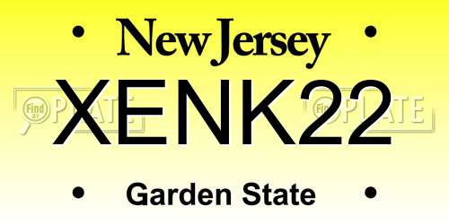 XENK22 New Jersey License Plate