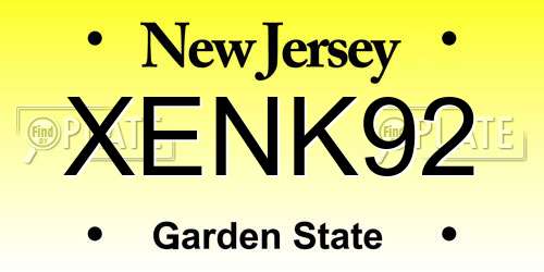XENK92 New Jersey License Plate