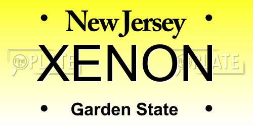 XENON New Jersey License Plate