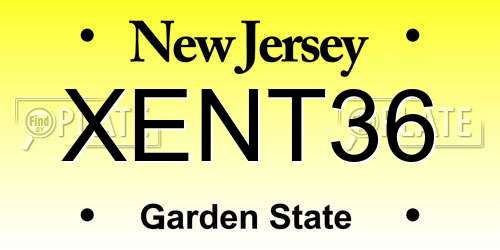 XENT36 New Jersey License Plate