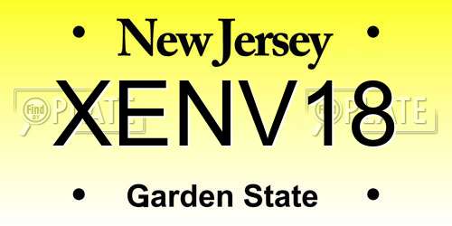XENV18 New Jersey License Plate