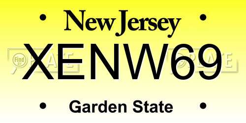 XENW69 New Jersey License Plate