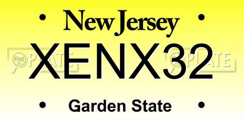 XENX32 New Jersey License Plate