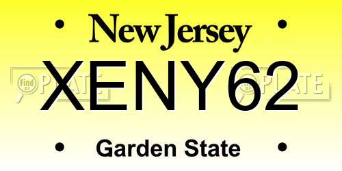 XENY62 New Jersey License Plate