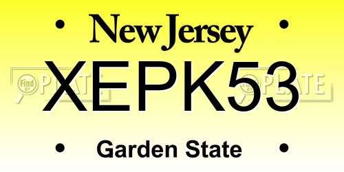 XEPK53 New Jersey License Plate