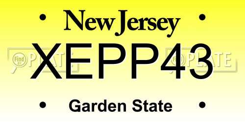 XEPP43 New Jersey License Plate