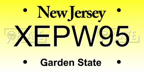 XEPW95 New Jersey License Plate