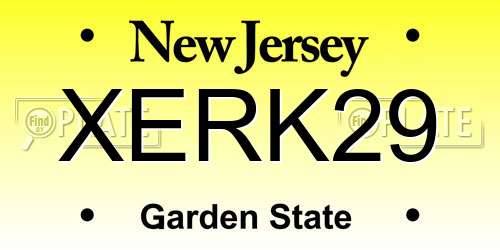 XERK29 New Jersey License Plate