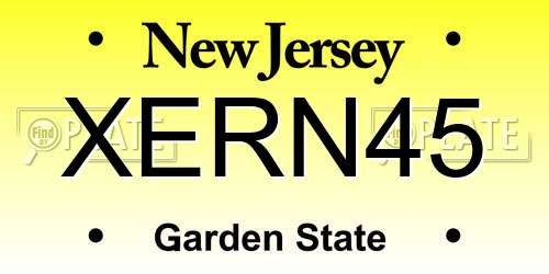 XERN45 New Jersey License Plate