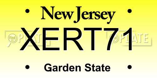 XERT71 New Jersey License Plate