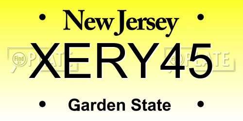 XERY45 New Jersey License Plate