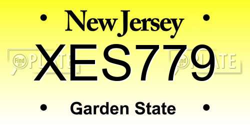 XES779 New Jersey License Plate