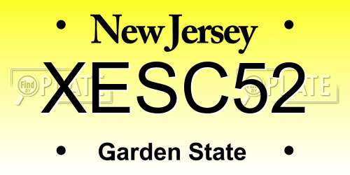 XESC52 New Jersey License Plate