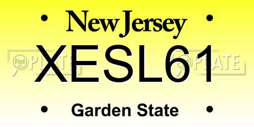 XESL61 New Jersey License Plate