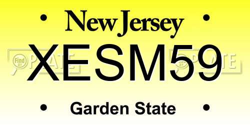 XESM59 New Jersey License Plate
