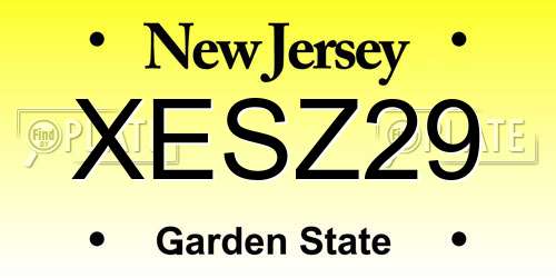 XESZ29 New Jersey License Plate