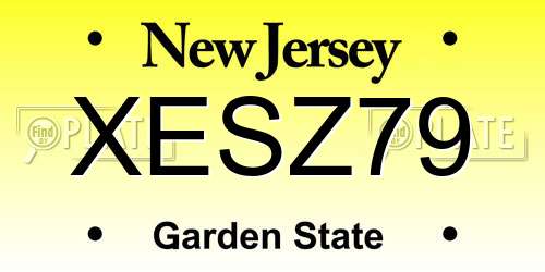 XESZ79 New Jersey License Plate