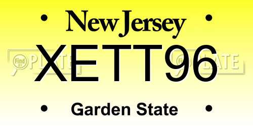 XETT96 New Jersey License Plate