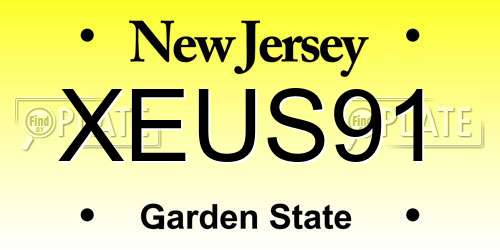 XEUS91 New Jersey License Plate