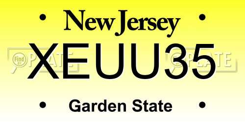 XEUU35 New Jersey License Plate