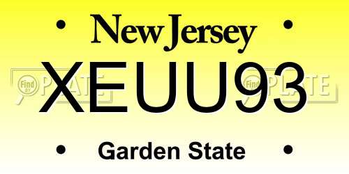 XEUU93 New Jersey License Plate