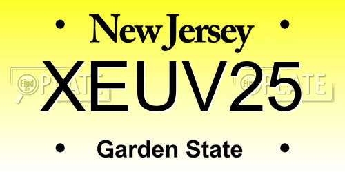 XEUV25 New Jersey License Plate