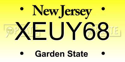 XEUY68 New Jersey License Plate