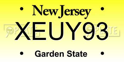 XEUY93 New Jersey License Plate