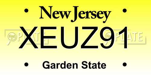 XEUZ91 New Jersey License Plate