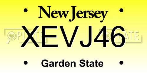 XEVJ46 New Jersey License Plate